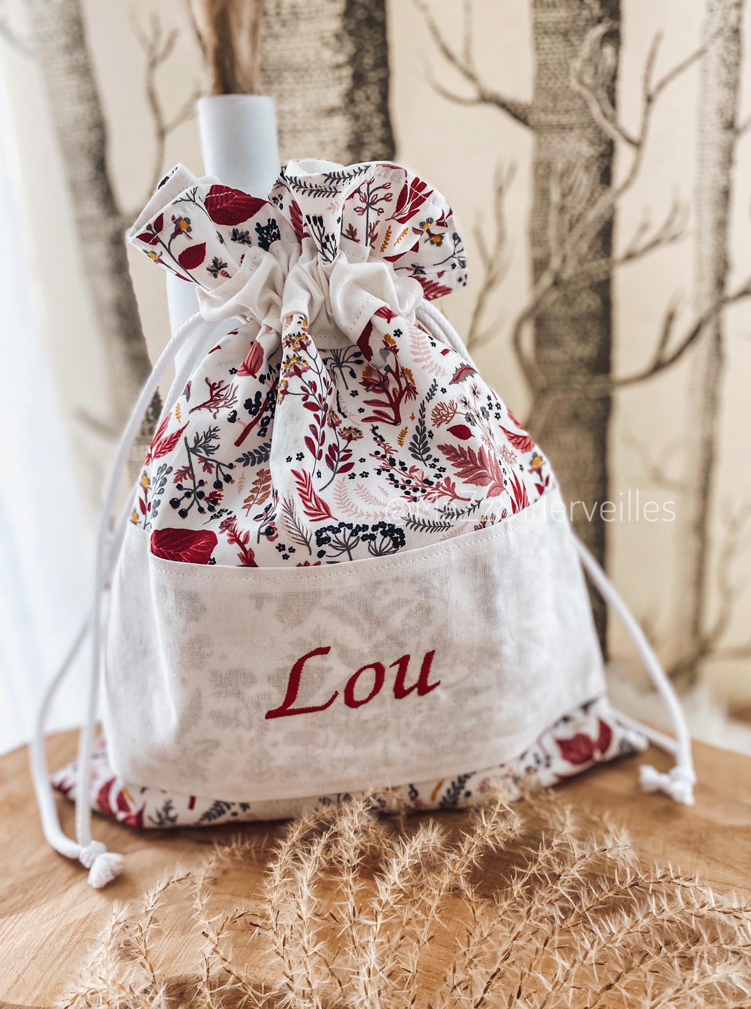 Lot 6 pochons tissu enfant, petit pochon cadeau, pochette anniversaire, sac  à vrac - Fait2mains