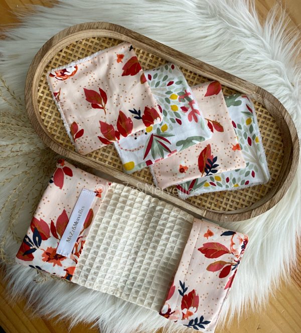Pochettes et Lingettes Lavables Red Flowers