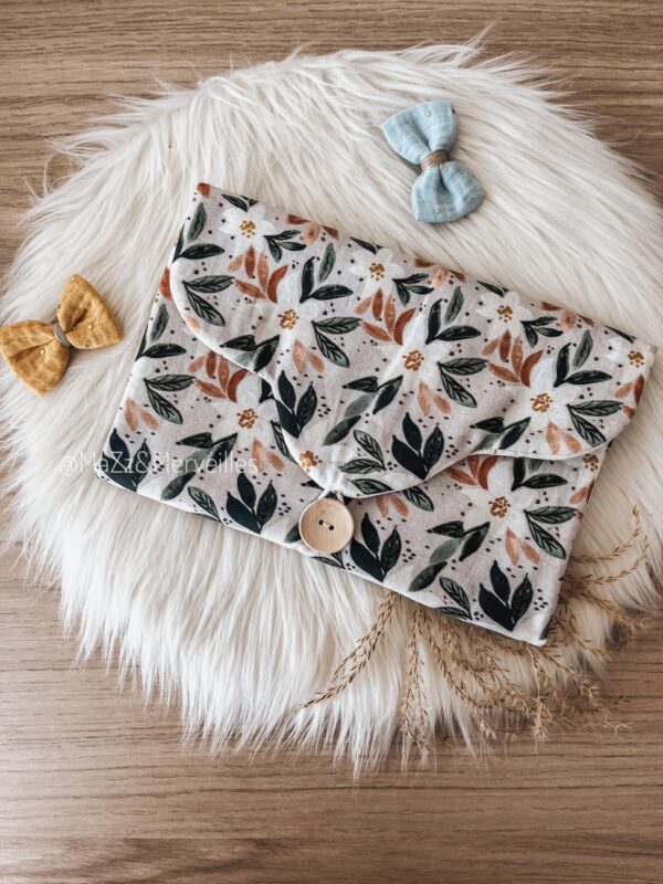Pochette à Barrettes Flowers Green