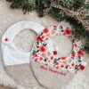 Bavoir de Noël Rond Brodé Blanc – Image 2