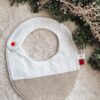 Bavoir de Noël Rond Brodé Blanc