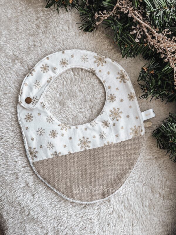 Bavoir de Noël Rond Flocons